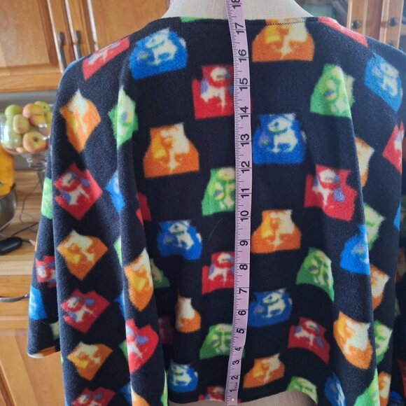 Handmade Beatles Fleece Poncho Retro Pop Art Colorful Medium One Size - Picture 4 of 9